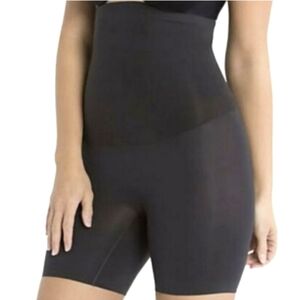 SPANX Shape My Day High Waisted Mid Thigh Shaper Shorts Black Size MD #W36